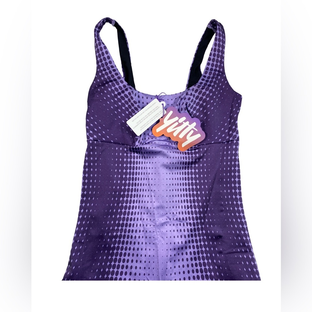 Yitty Headliner Shaping Catsuit Size M Purple Galaxy Dot One-Piece Shapewear NWT - Picture 3 of 7